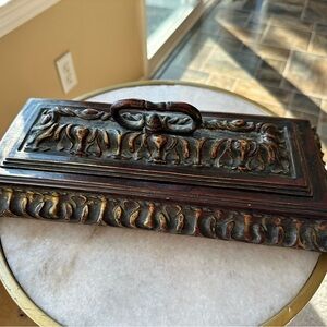 Decorative Wooden Storage Container with Velvet Lining